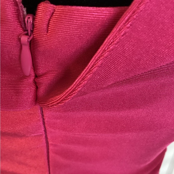 FUSHIA NWT Stretchy Evening Gown with Faux Wrap around Skirt Slit up Rig… - Picture 8 of 12